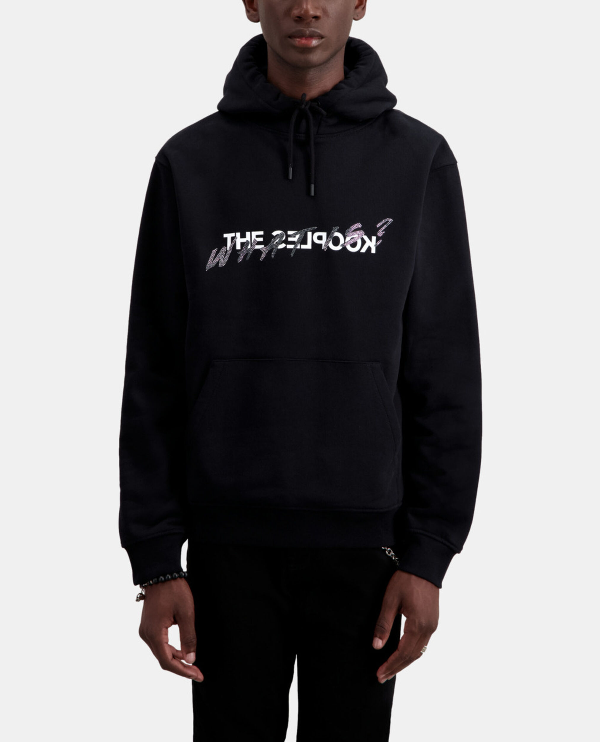 Schwarzes Sweatshirt mit „What is“-Schriftzug, BLACK, hi-res image number null