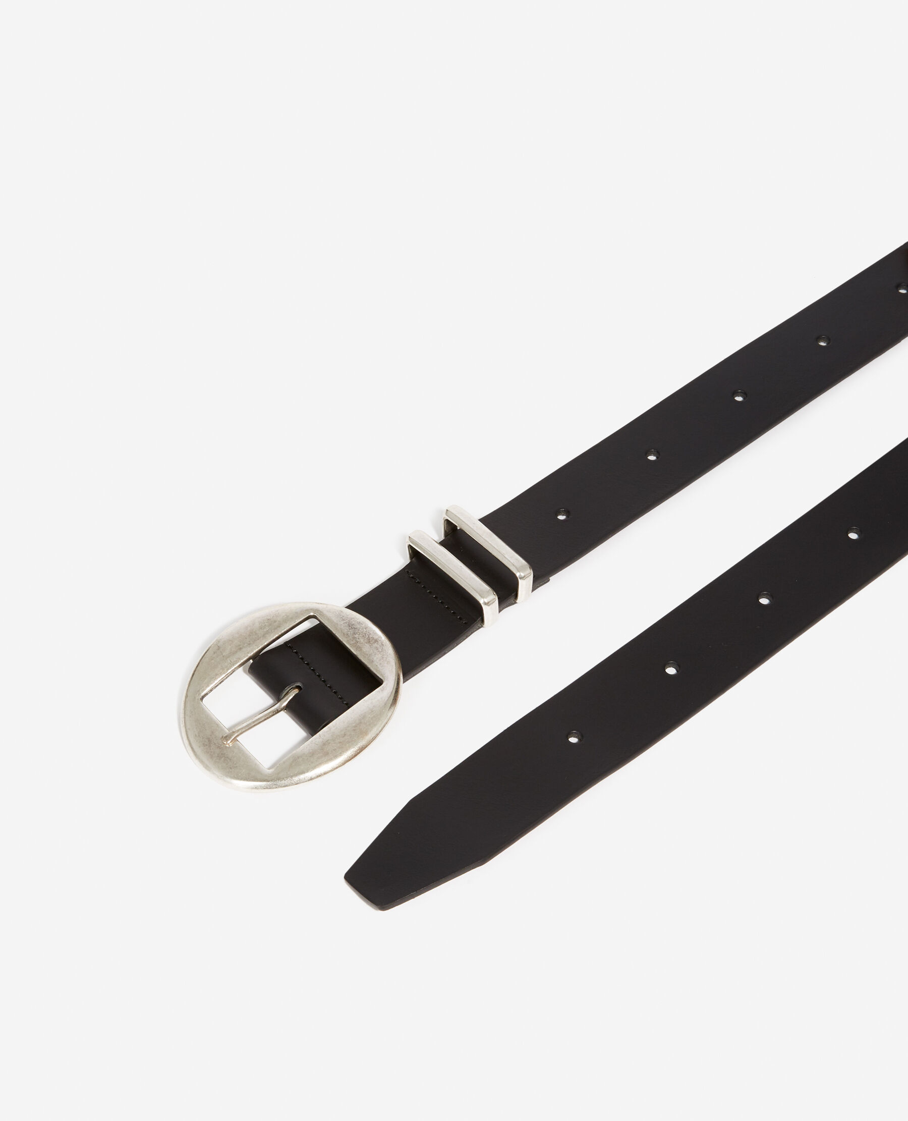 Ceinture cuir taille haute noire a boucle