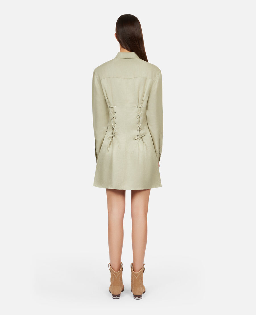 short light green dress with lacing