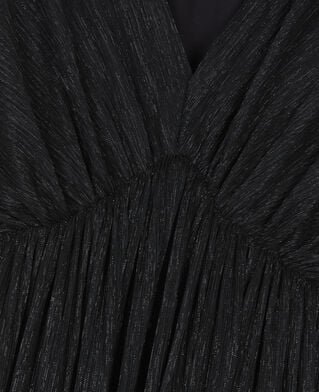 The Kooples WOMEN BLACK black metallic jersey long dress