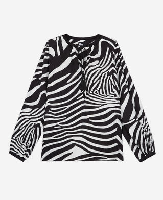 The Kooples DAMEN BLACK WHITE bluse mit print