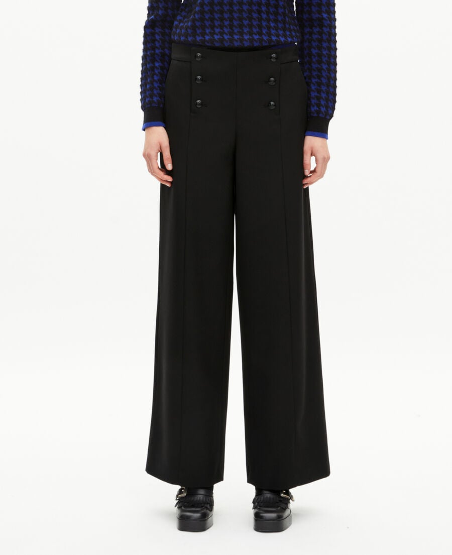 The Kooples WOMEN BLACK straight-leg pants with black bridge