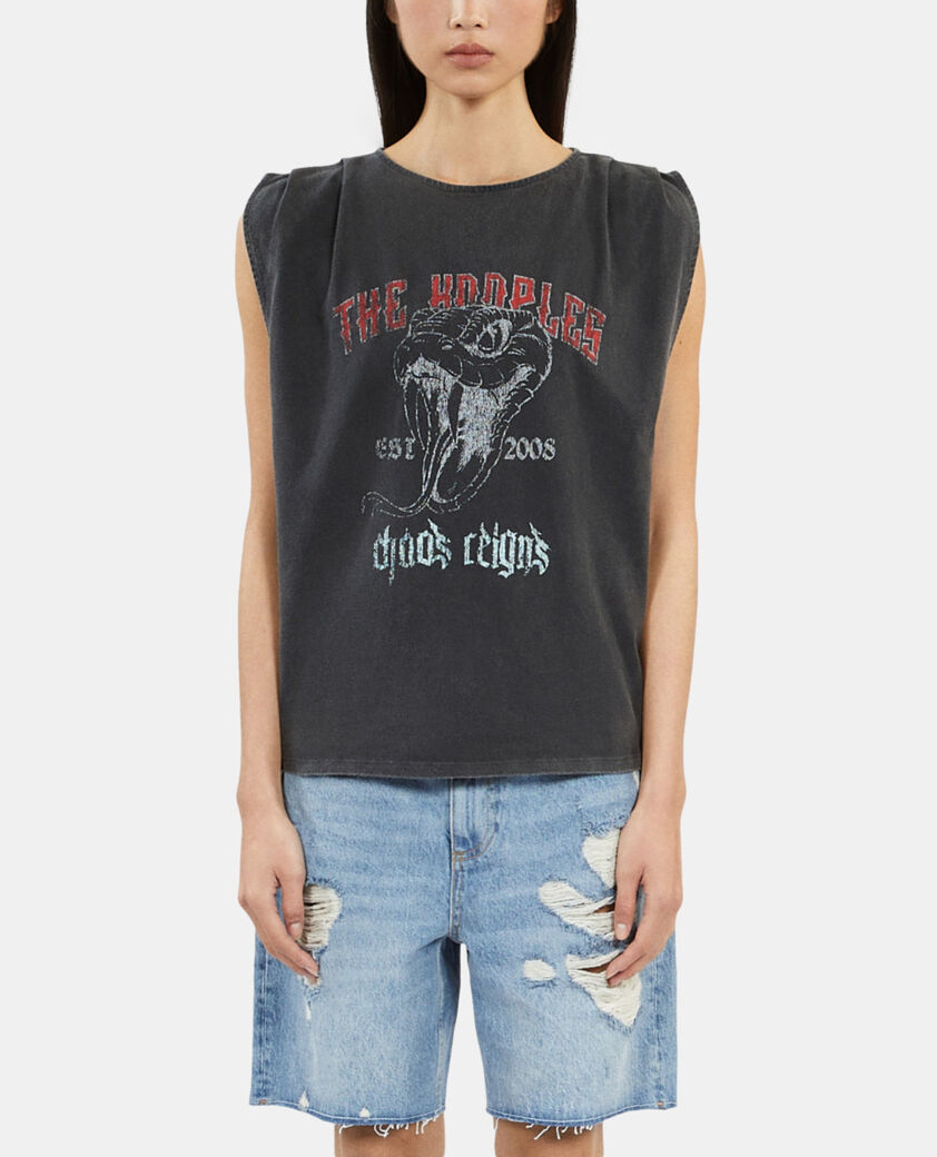 The Kooples FEMME BLACK top avec drapé noir