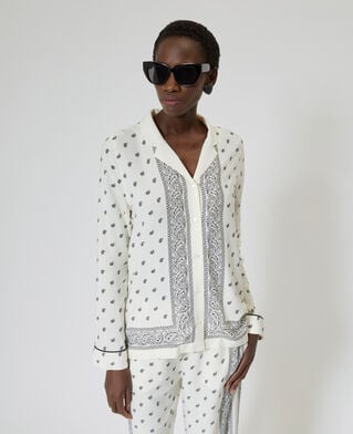 The Kooples F WHITE / BLACK ecru bandana shirt