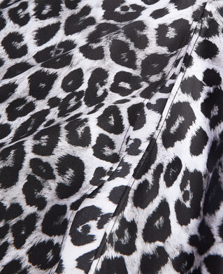 The Kooples FEMME BLACK WHITE LEOPARD jupe longue imprimée en soie