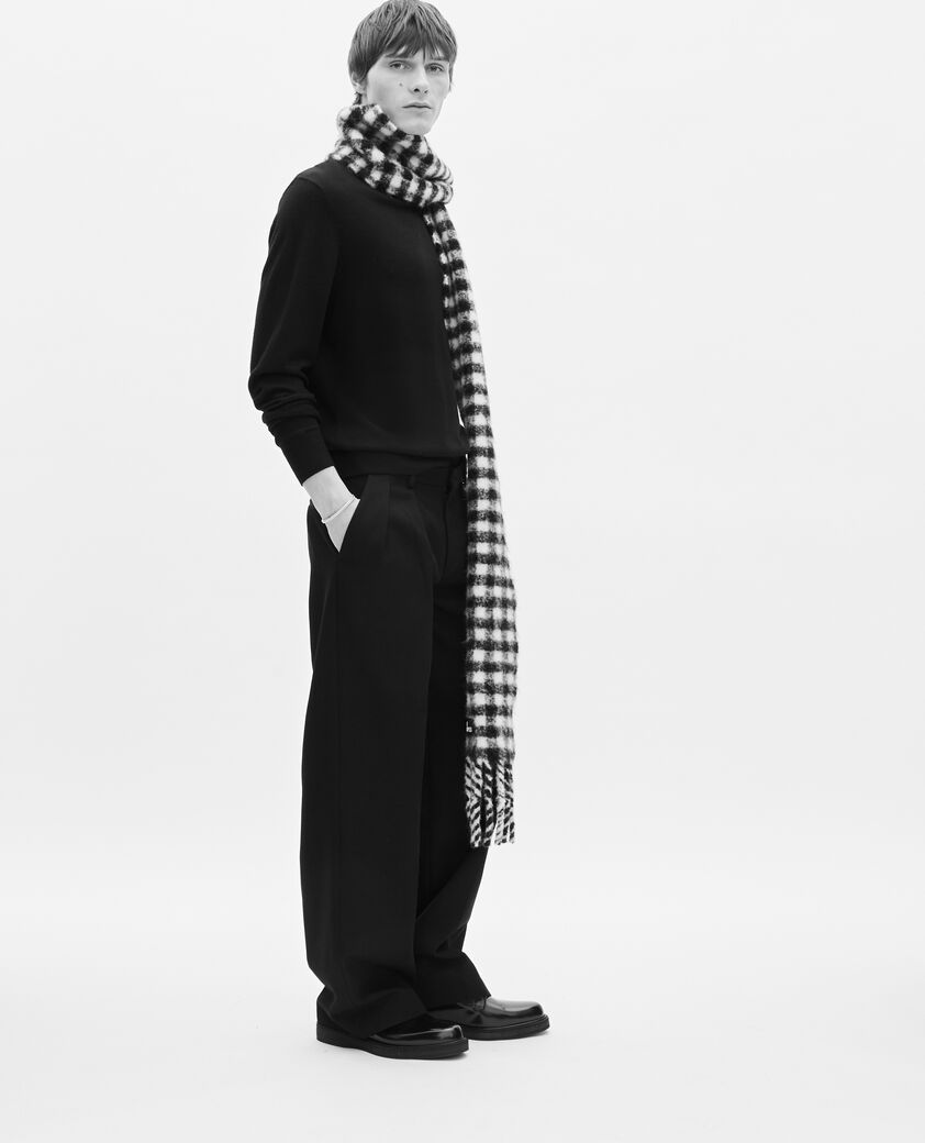 The Kooples MIXTE NOIR ET BLANC echarpe &agrave; carreaux xxl noire et blanche 