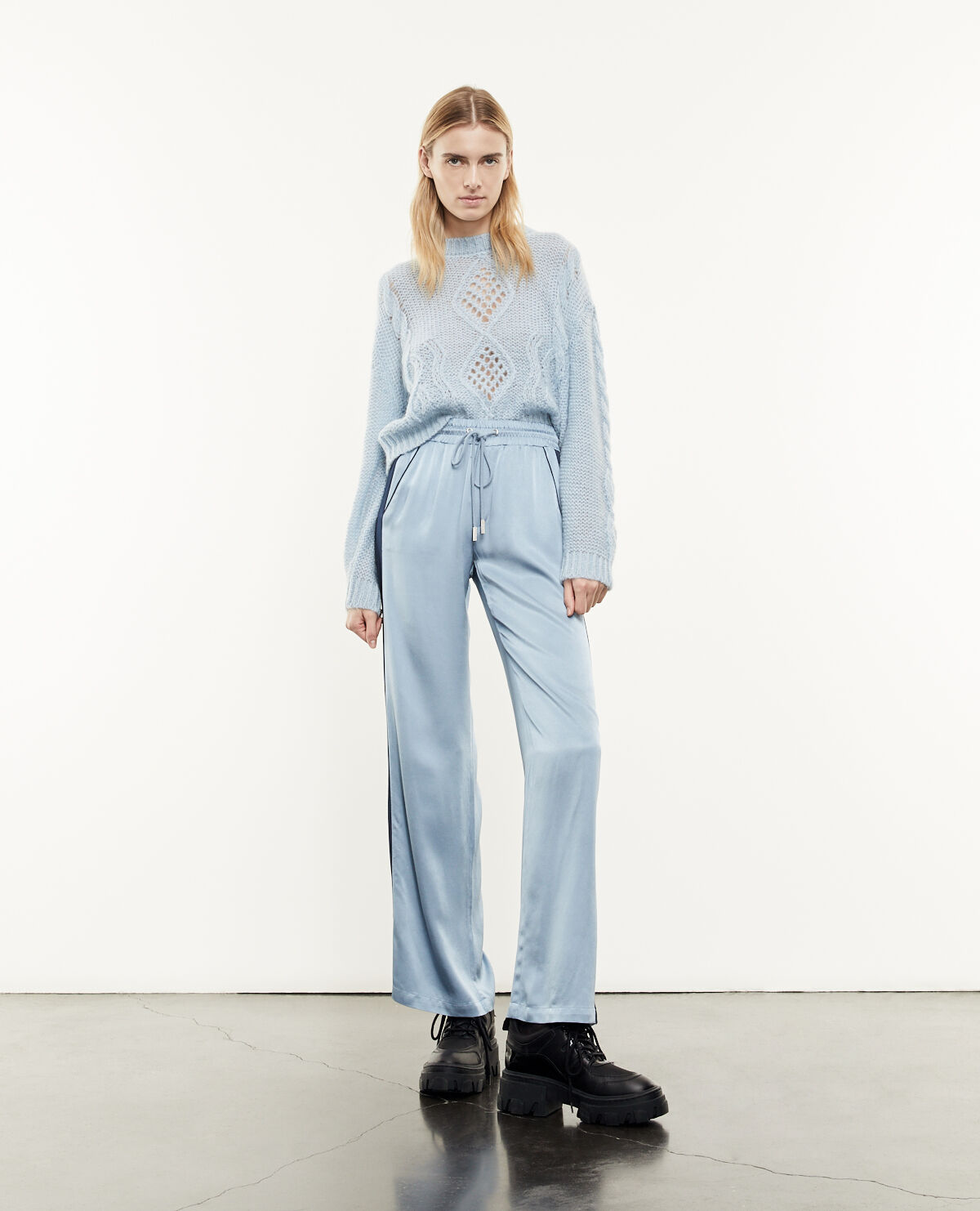 Pull mohair shop bleu ciel