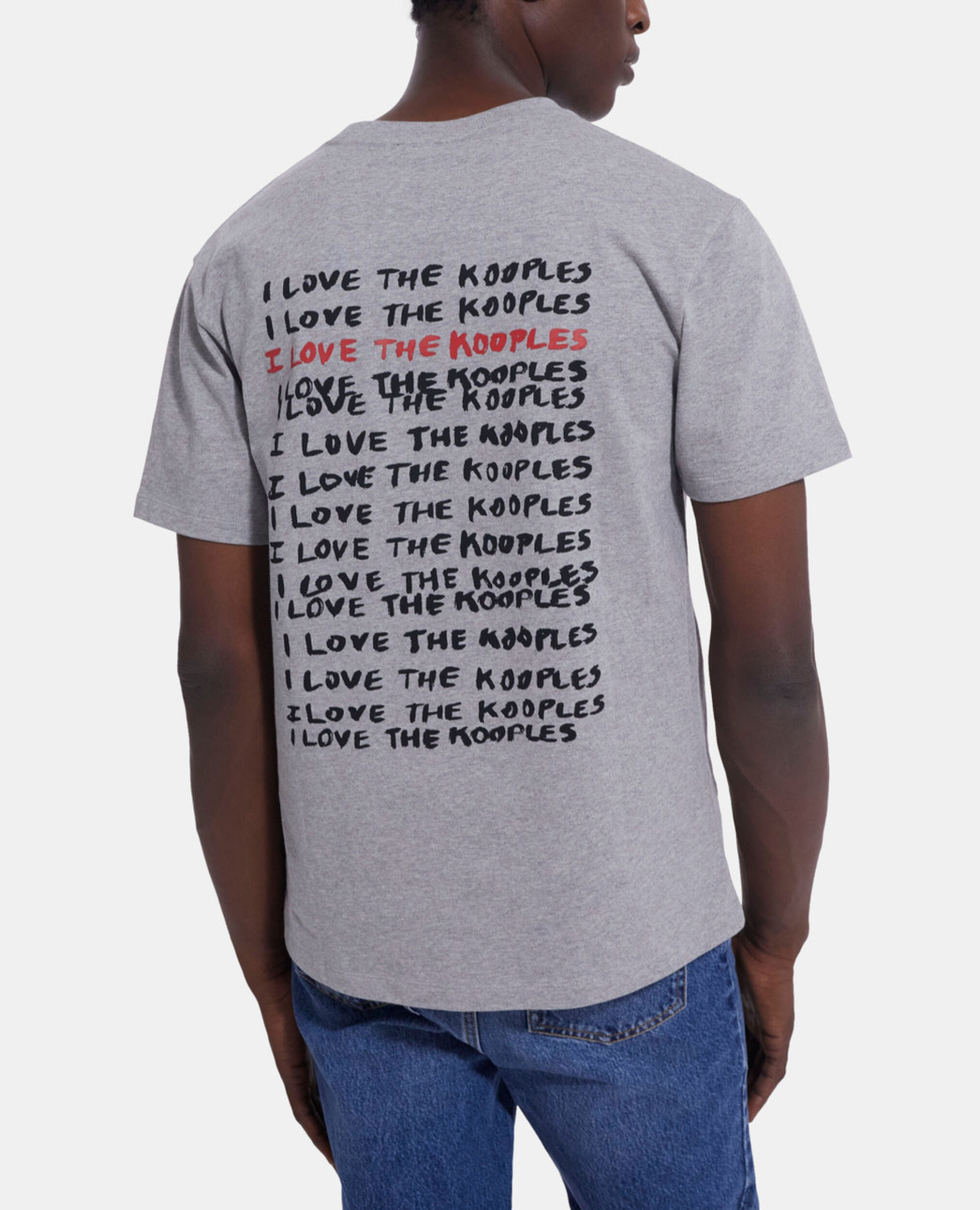 Graues T-Shirt I love Kooples, GREY MELANGE, hi-res image number null