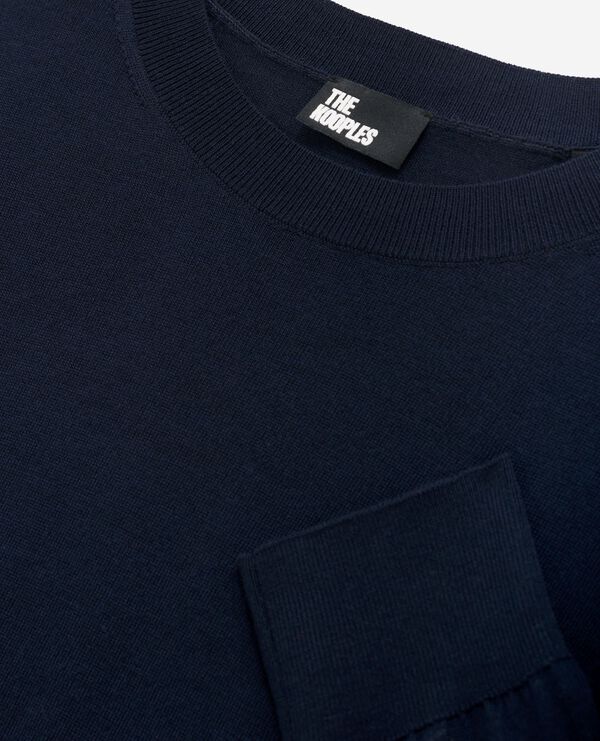 The Kooples FEMME NAVY pull col rond en laine mérinos marine