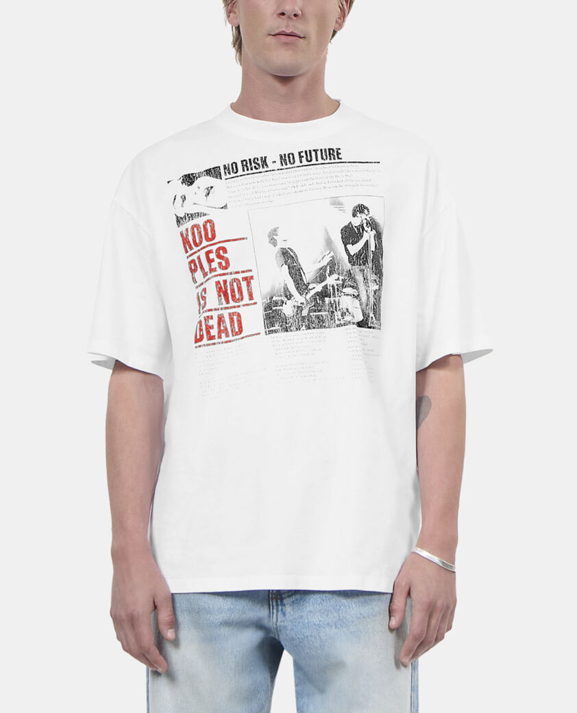 The Kooples HERREN ECRU ecrufarbenes t-shirt mit siebdruck