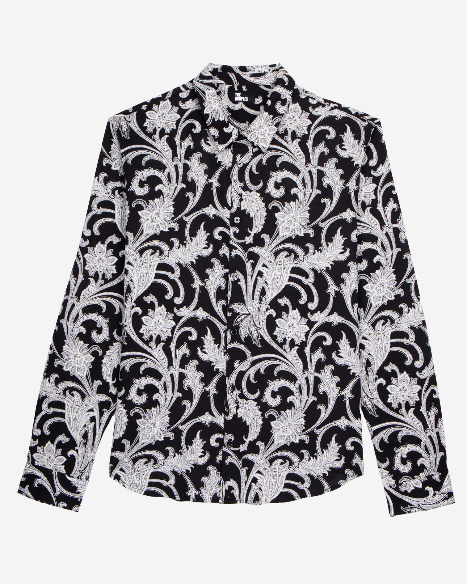 Chemise fleurie noire, BLACK WHITE, hi-res image number null