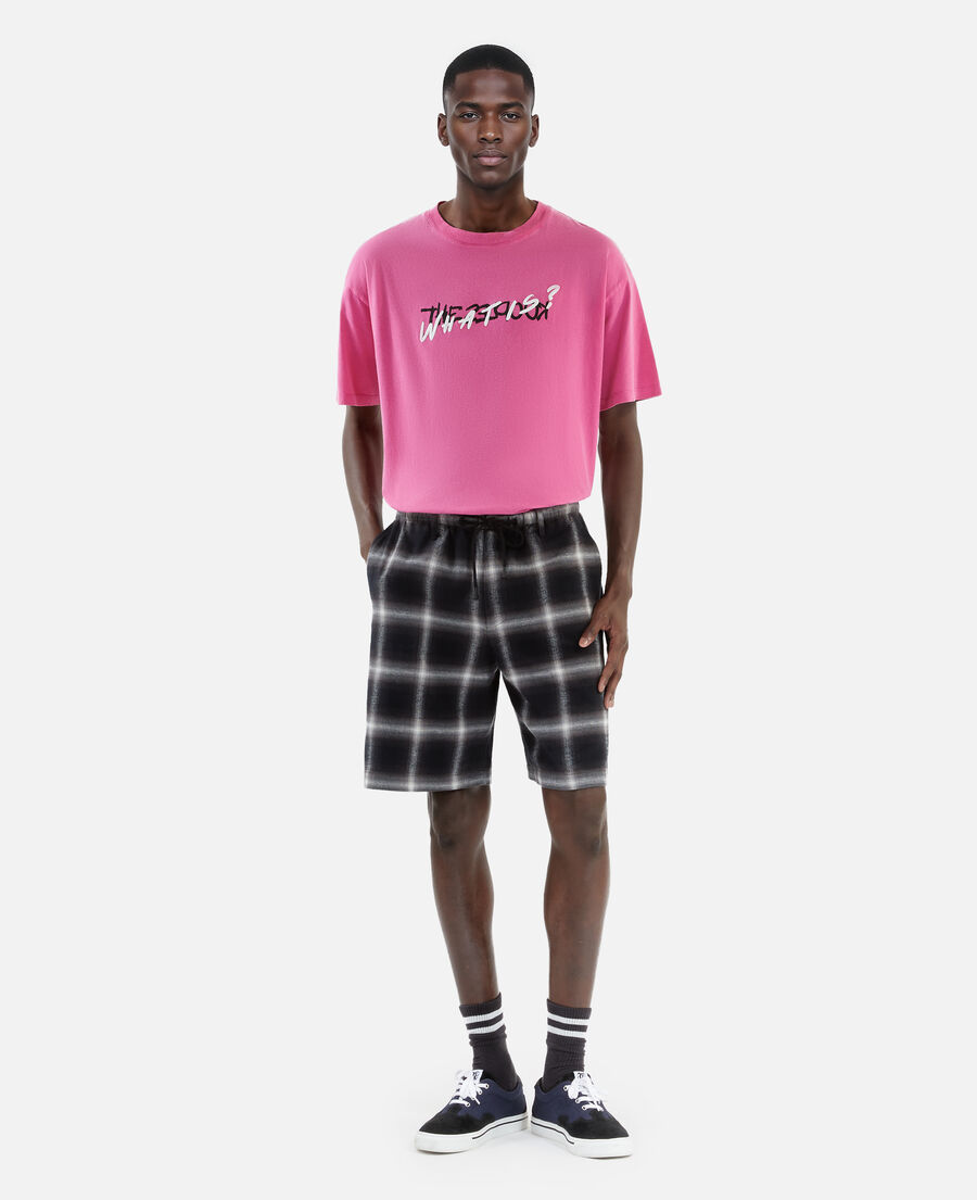 The Kooples H BLACK GREY WHITE black checked bermuda shorts