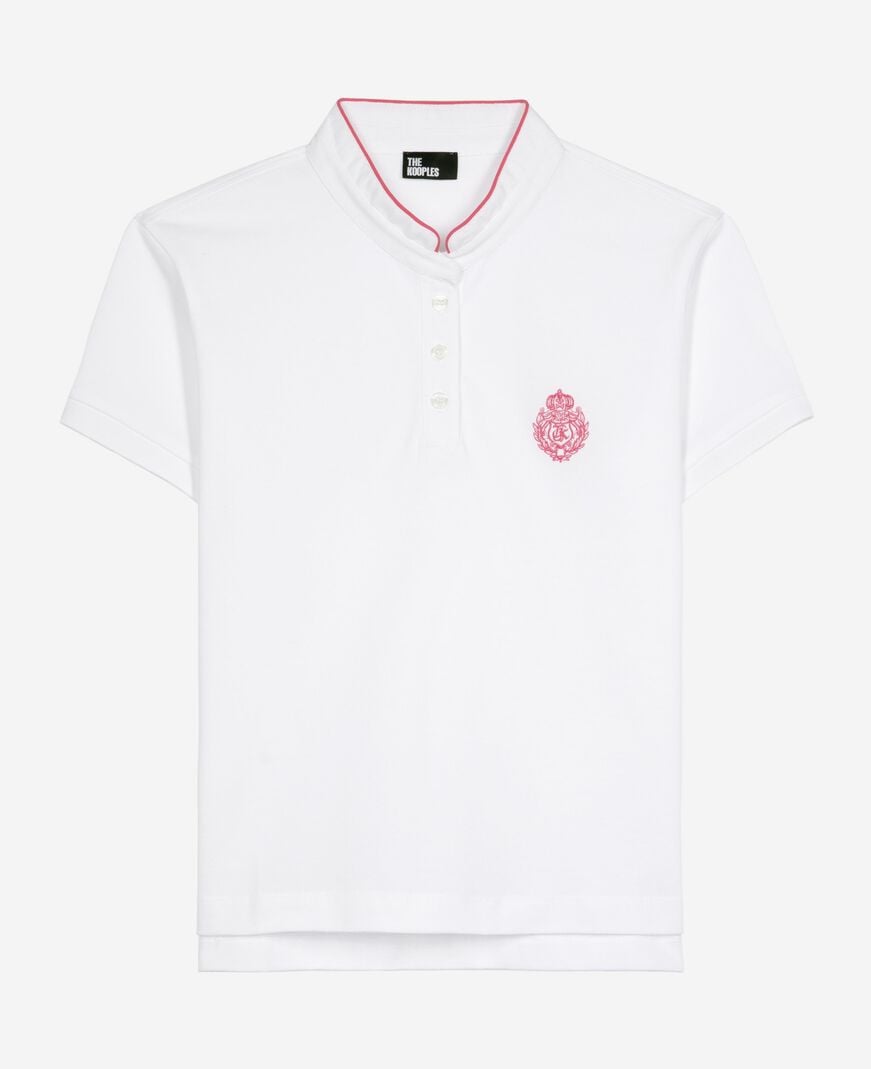 The Kooples WOMEN WHITE white mandarin collar polo shirt