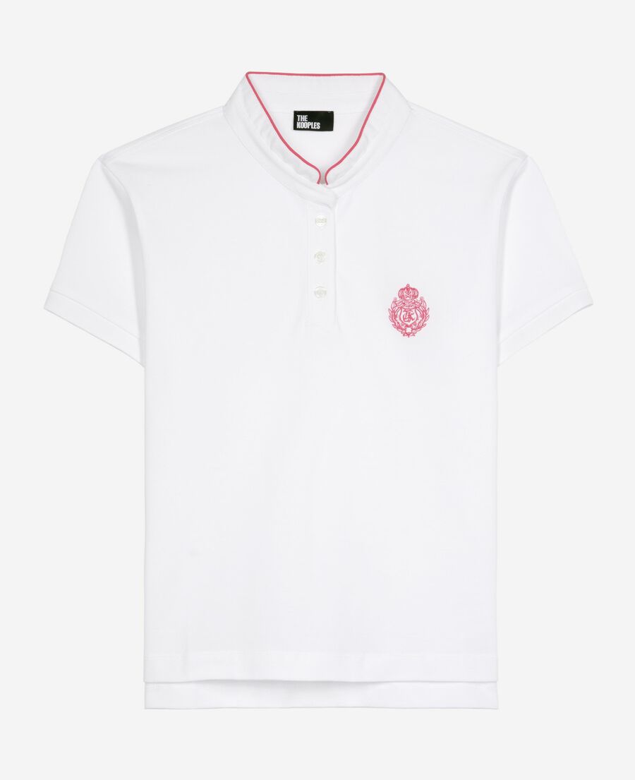 The Kooples WOMEN WHITE white mandarin collar polo shirt
