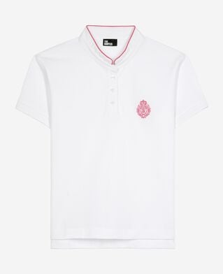 The Kooples WOMEN WHITE white mandarin collar polo shirt