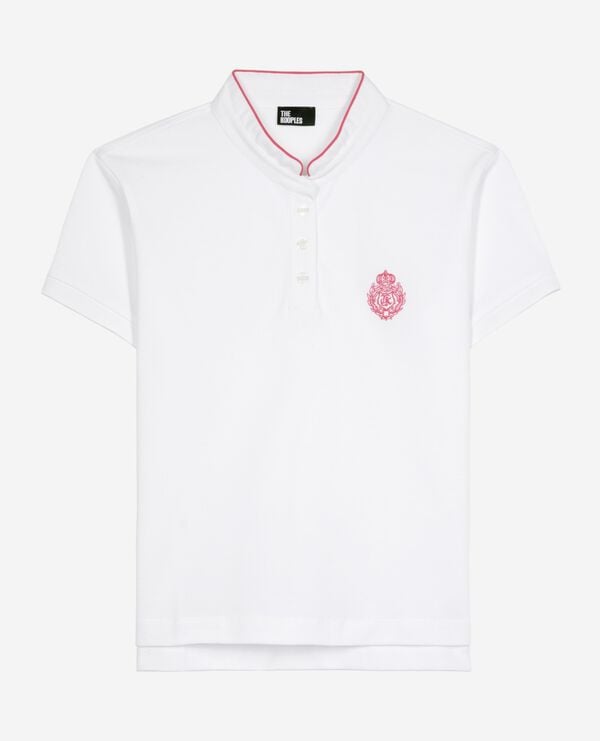 The Kooples WOMEN WHITE white mandarin collar polo shirt