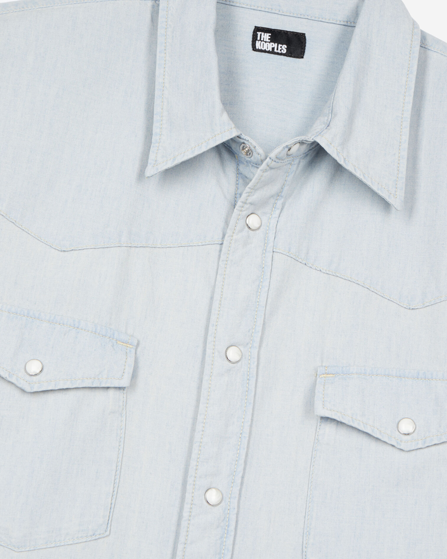 Short-sleeved denim shirt, LIGHT BLUE, hi-res image number null