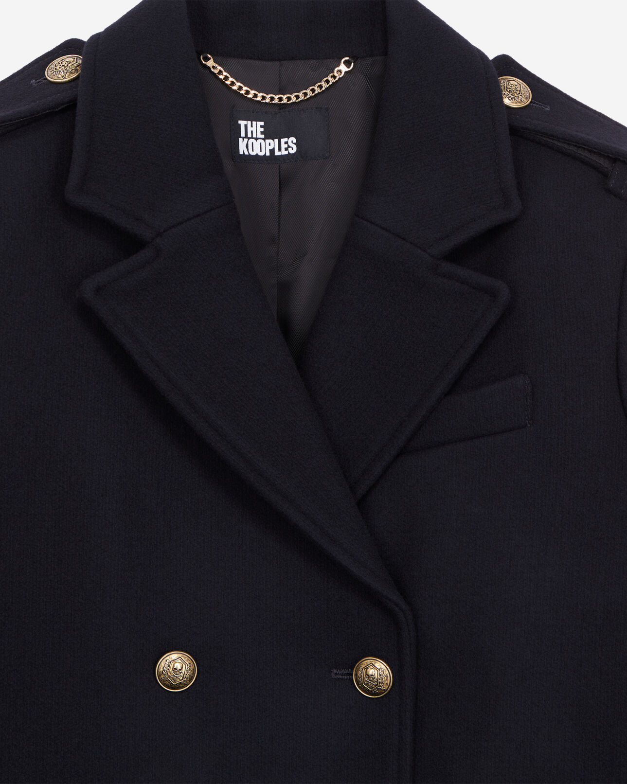 The Kooples WOMEN DARK NAVY navy blue wool-blend pea coat