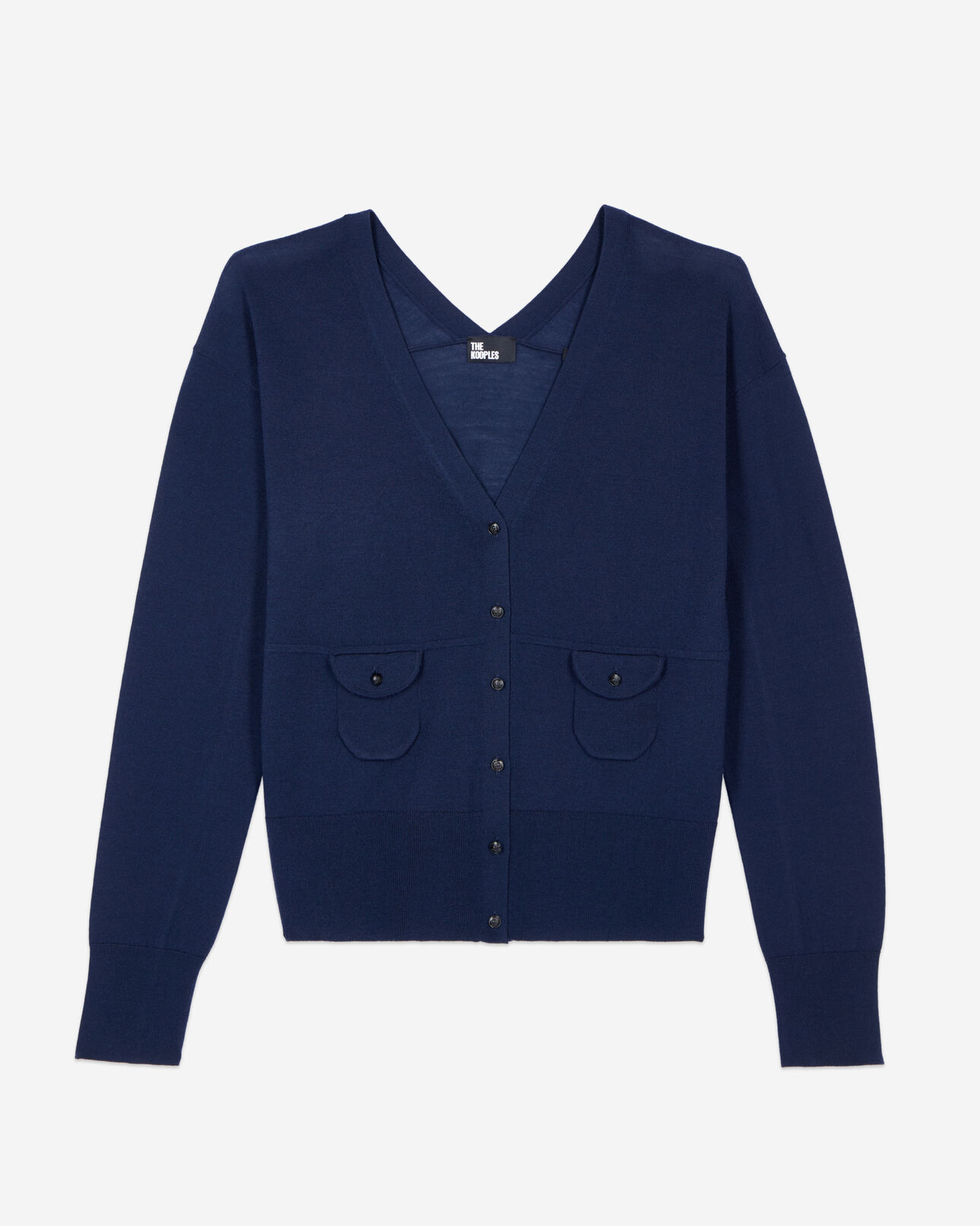 The Kooples WOMEN NAVY navy blue wool cardigan
