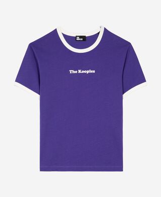The Kooples DAMEN ELECTRIC BLUE t-shirt mit lila siebdruck
