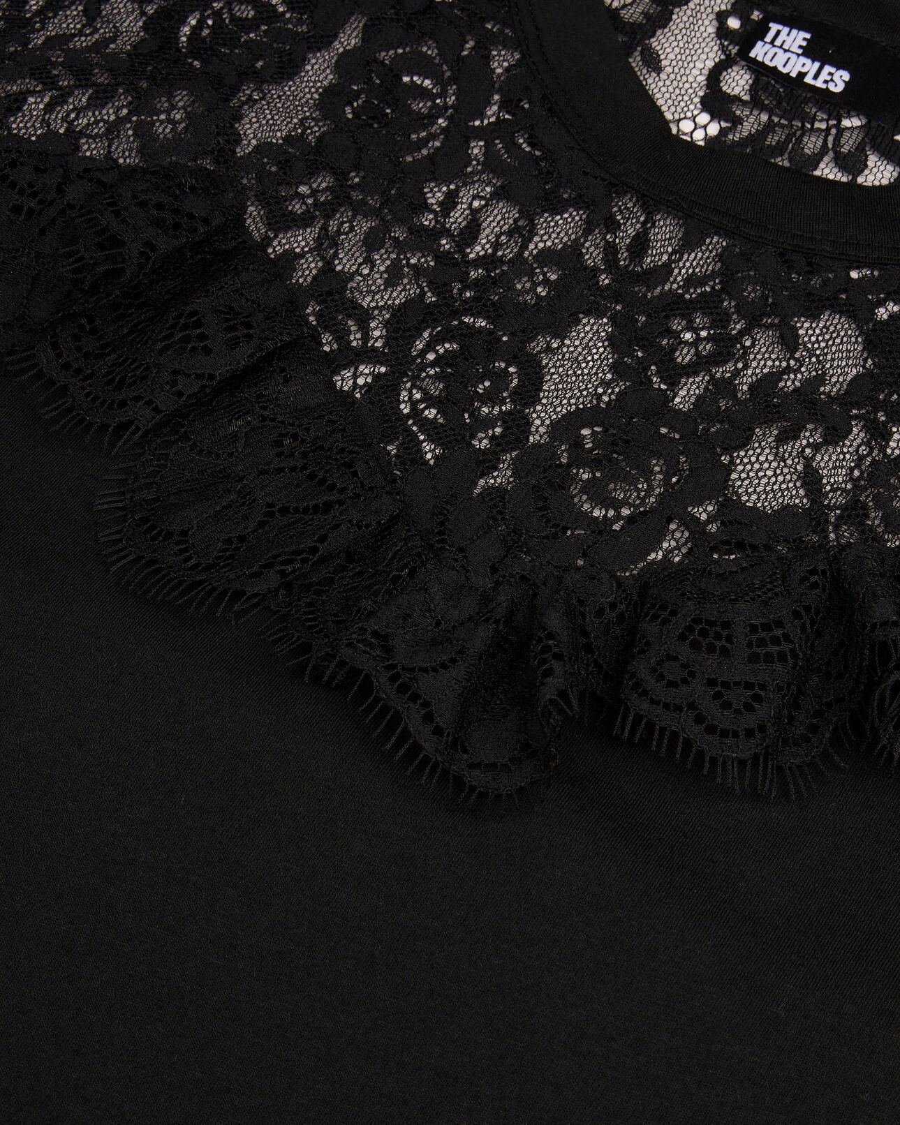 The Kooples WOMEN BLACK black lace t-shirt