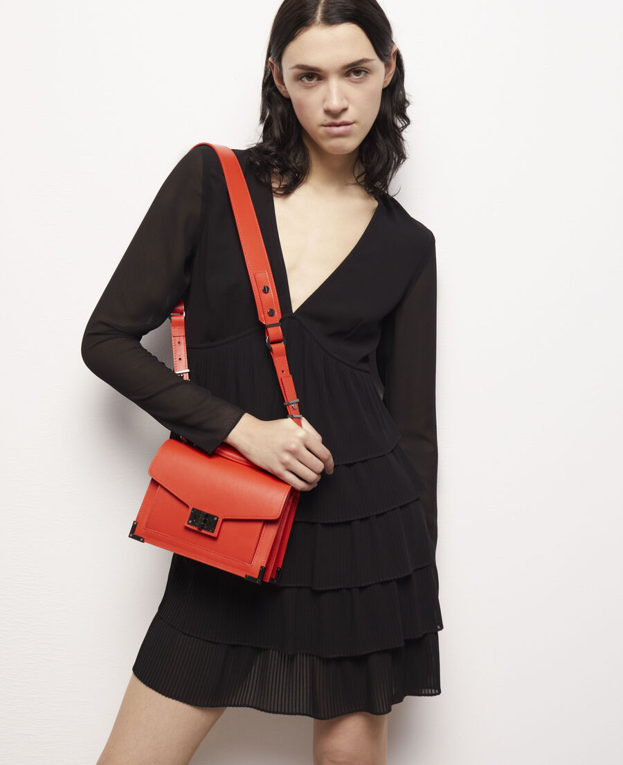 sac emily small en cuir orange