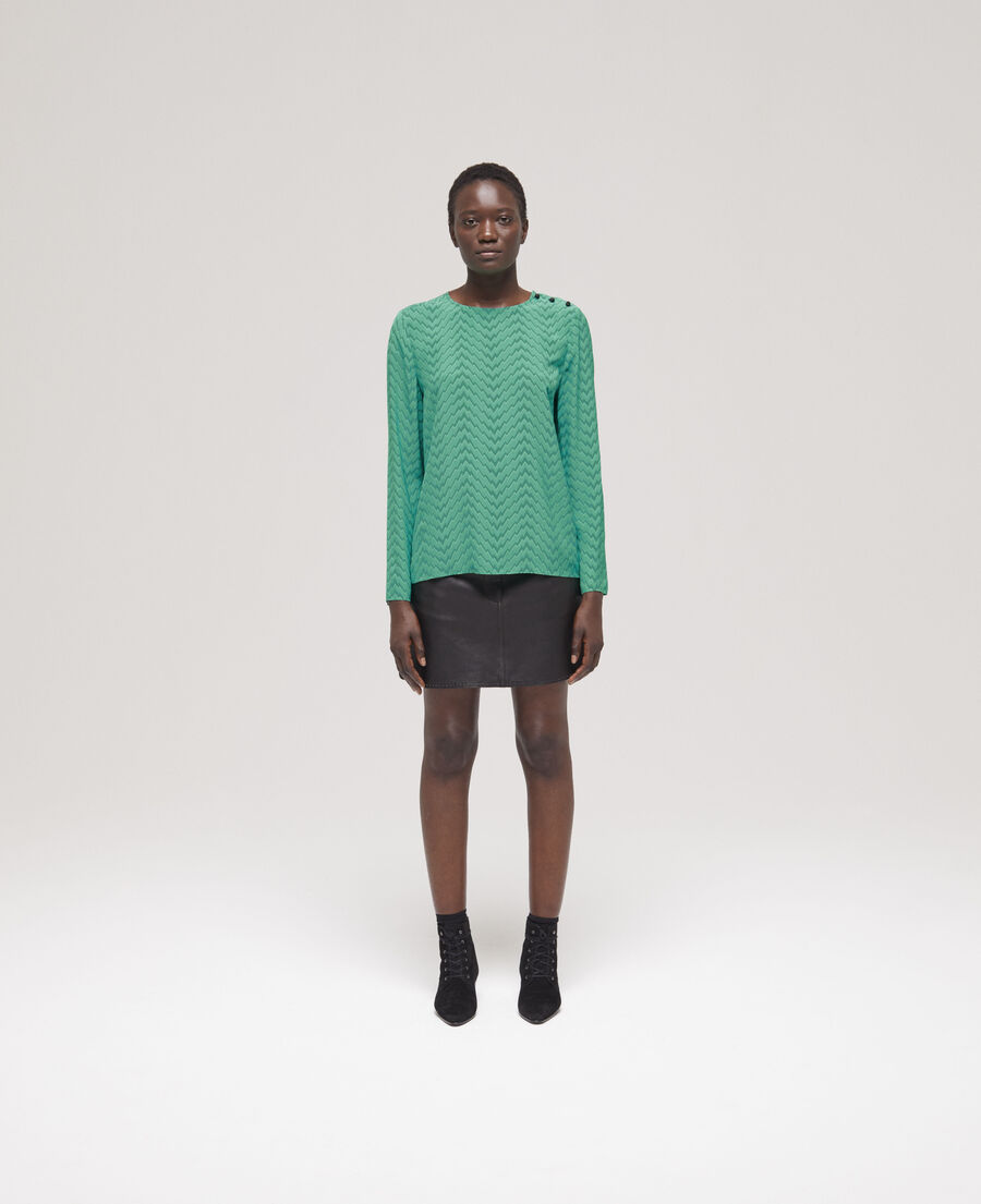 printed green top