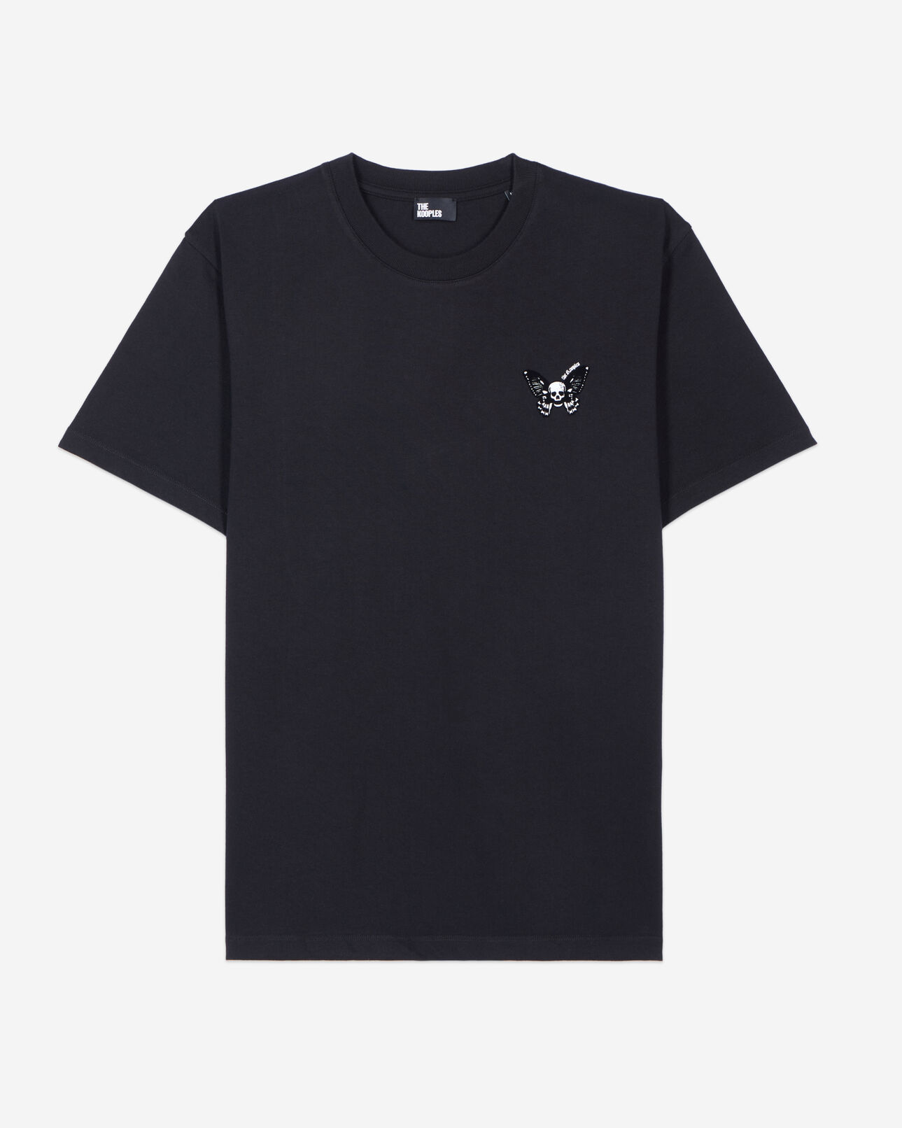 The Kooples MEN BLACK black t-shirt with butterfly flocking