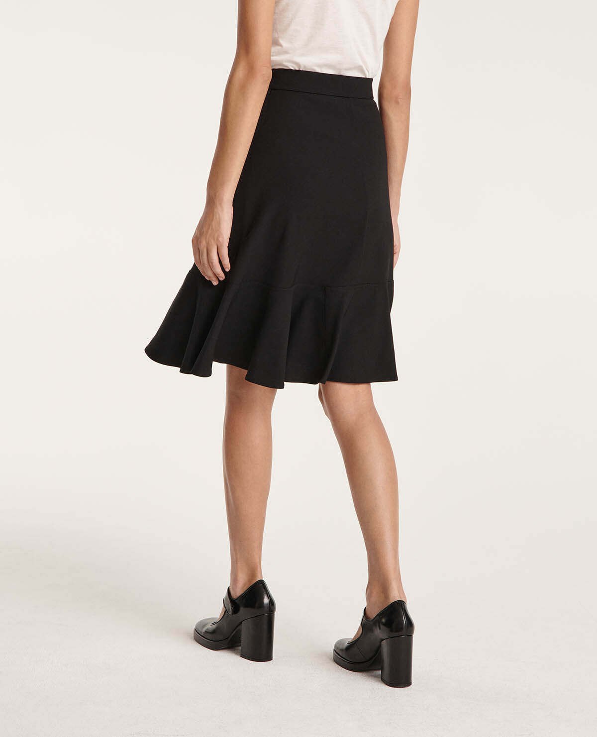 Long black wool sales pencil skirt