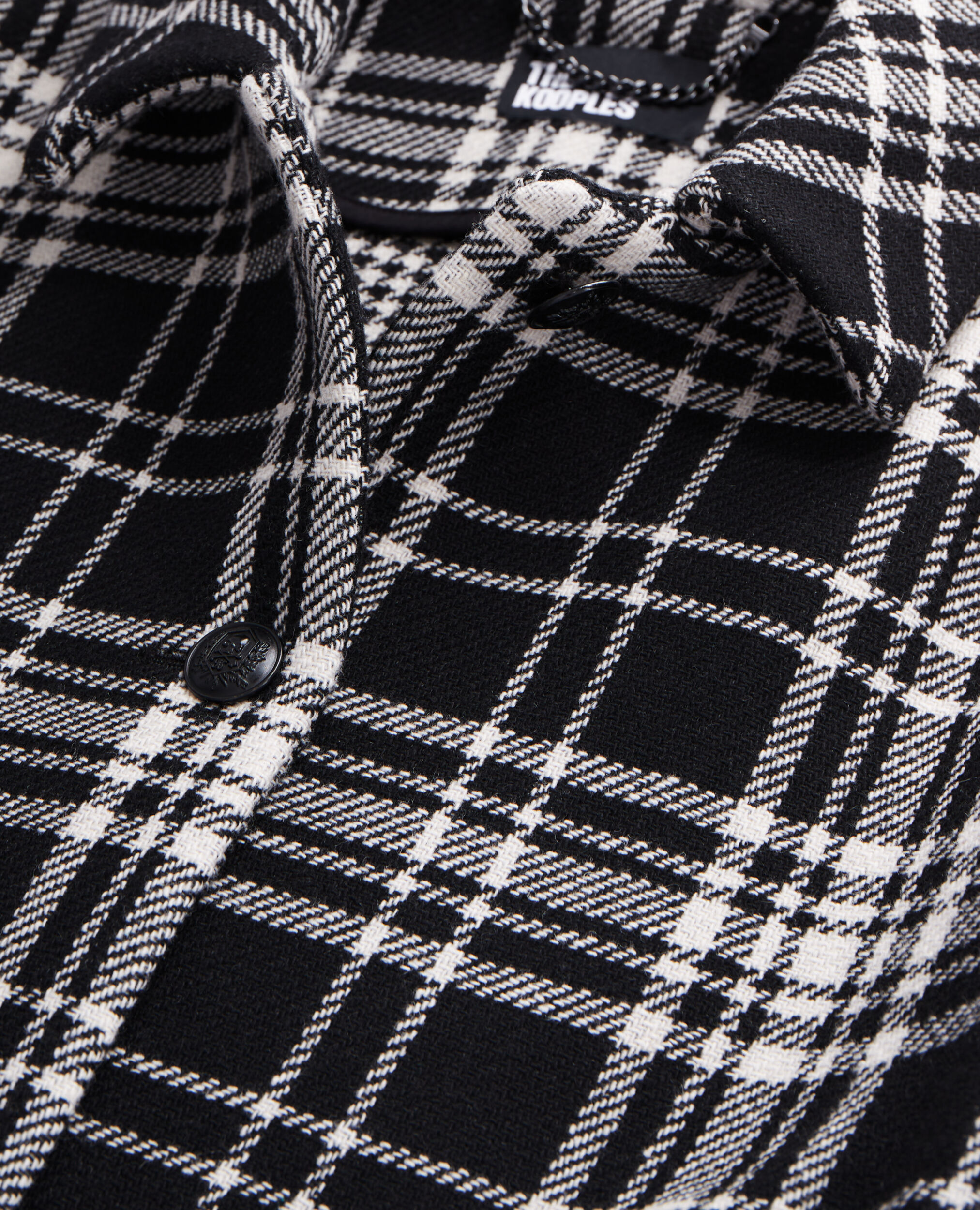 Manteau long à carreaux en laine mélangée, BLACK WHITE, hi-res image number null