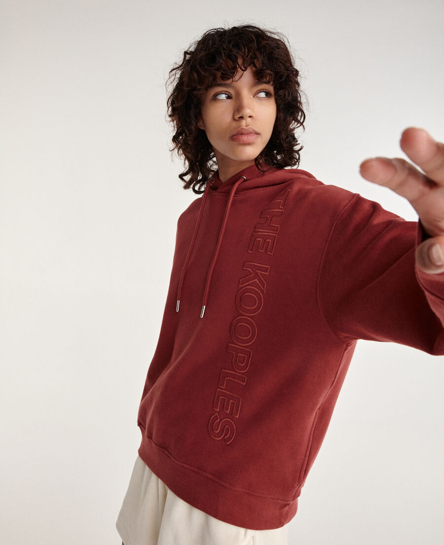 burgundy sweatshirt fleece with silver logo