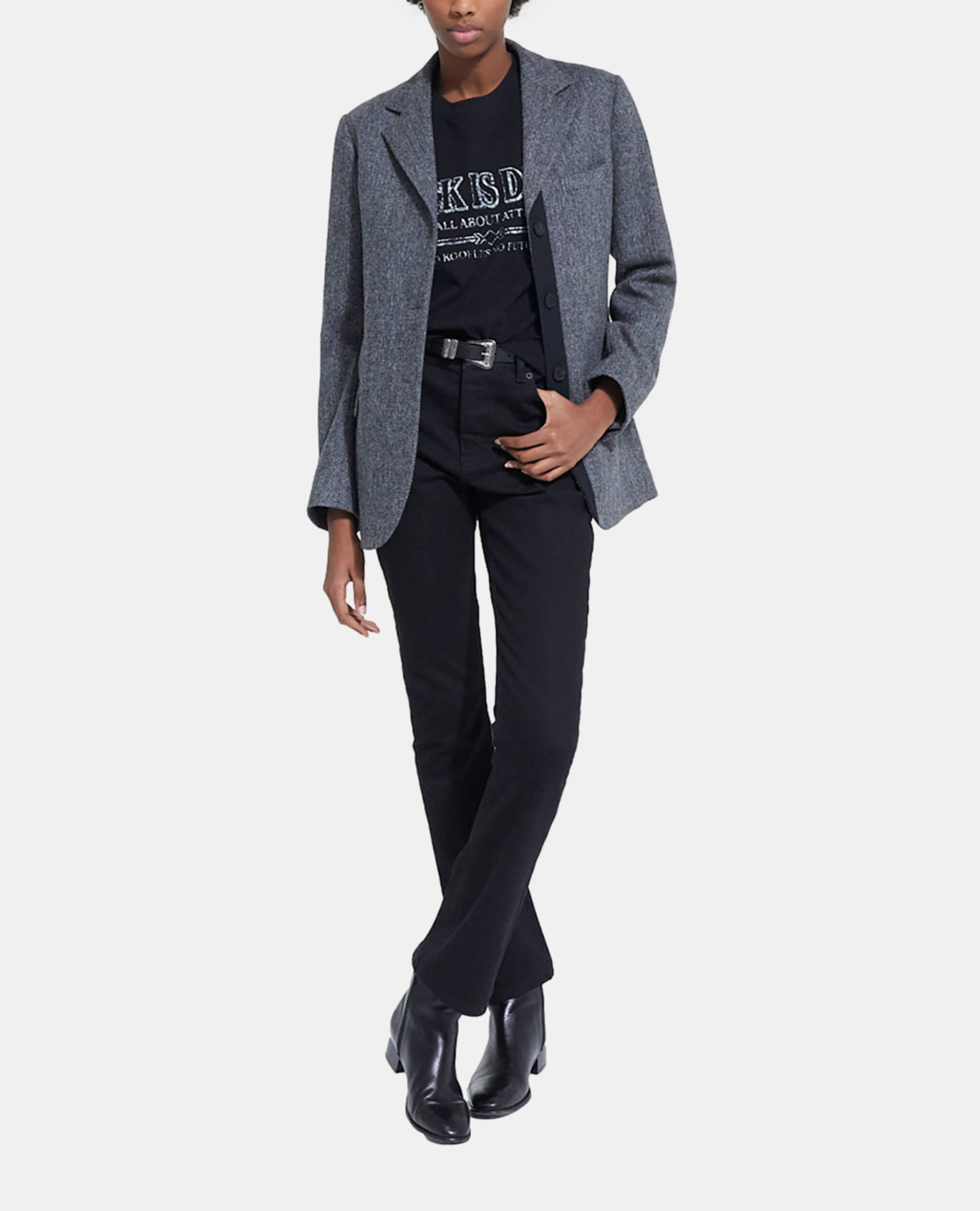 Graue Wolljacke mit Motiv, GREY, hi-res image number null