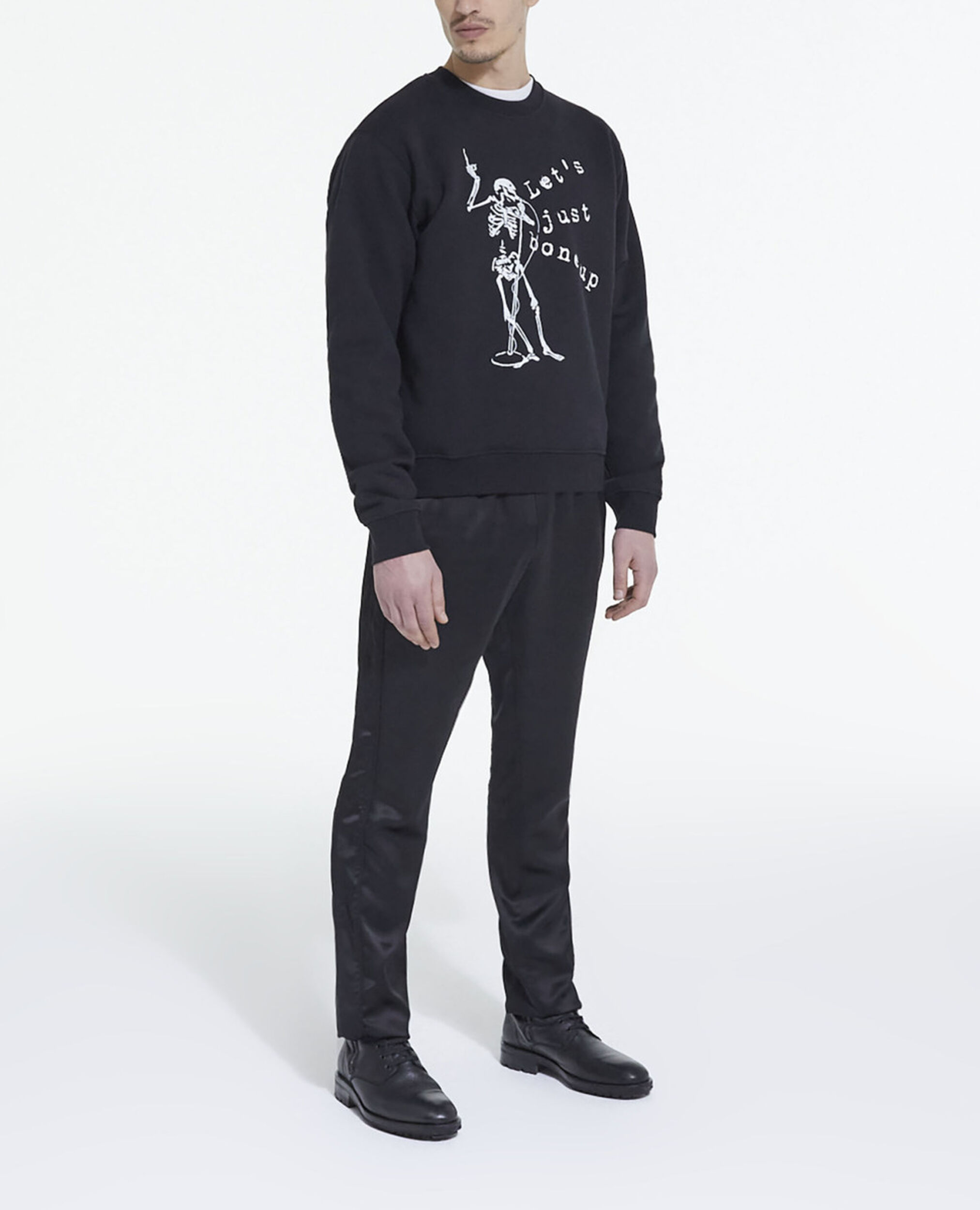 Sweatshirt sérigraphié noir, BLACK, hi-res image number null