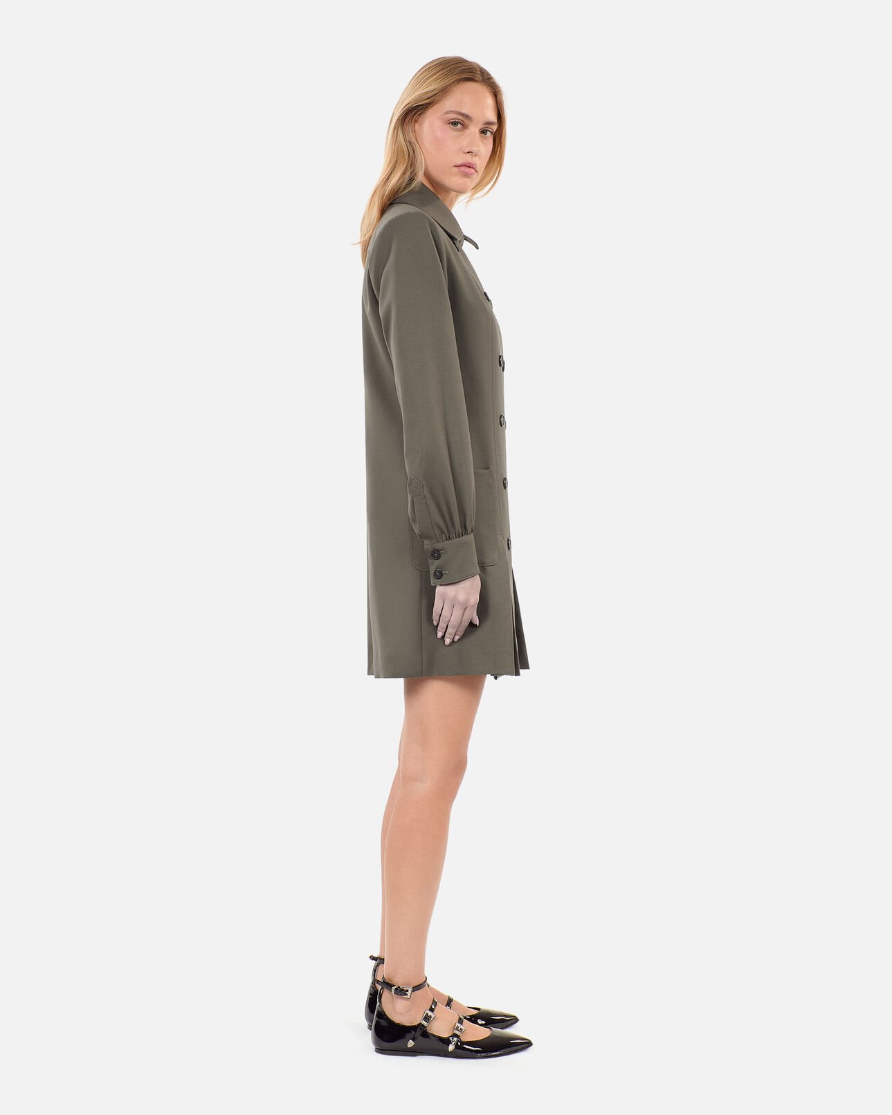 The Kooples WOMEN KAKI khaki short tailored dress
