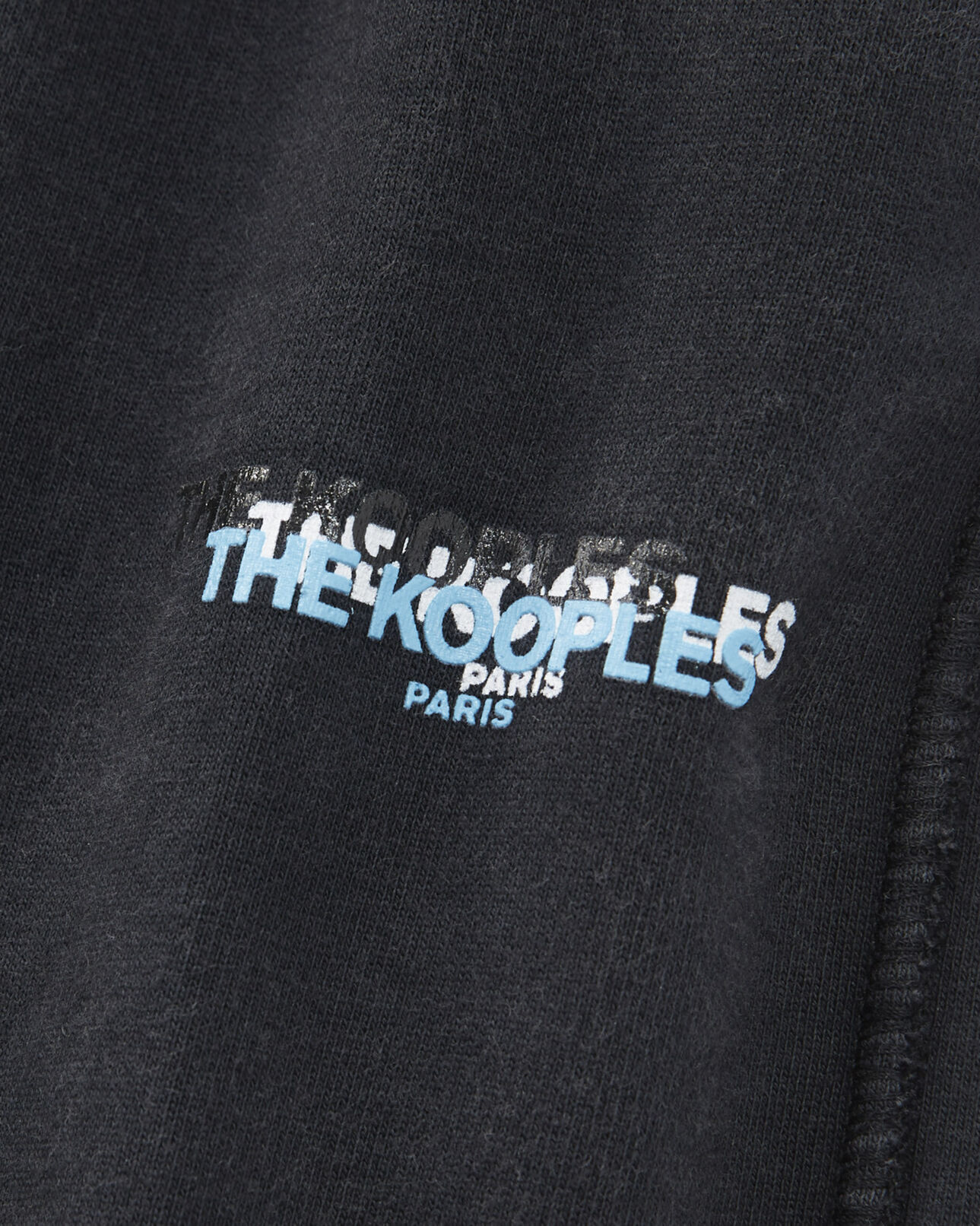 The Kooples WOMEN BLACK WASHED faded black joggers with triple logo