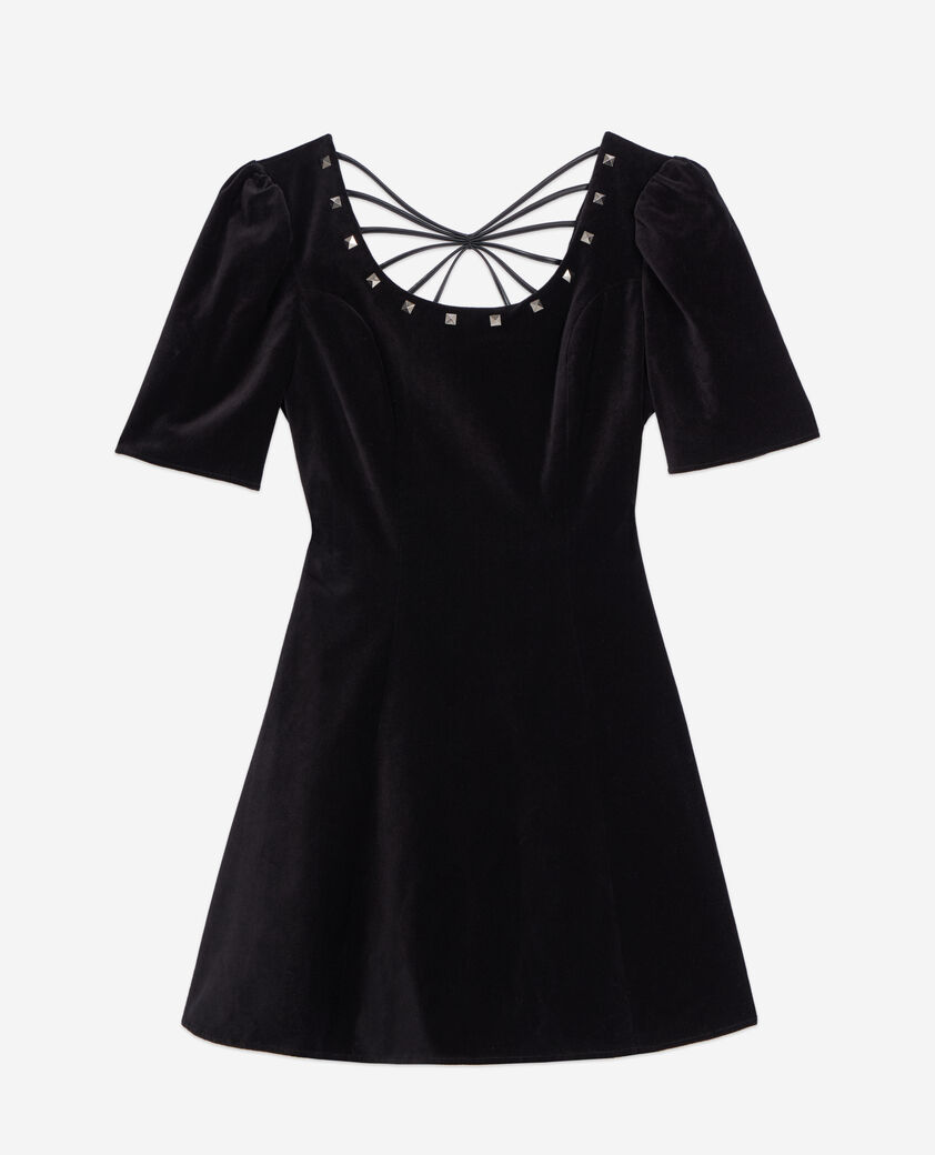 The Kooples WOMEN BLACK short black velvet dress