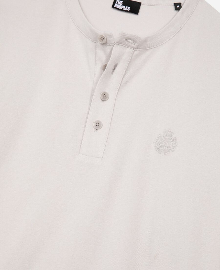 The Kooples HERREN LIGHT GREY langärmliges t-shirt mit grauem wappen