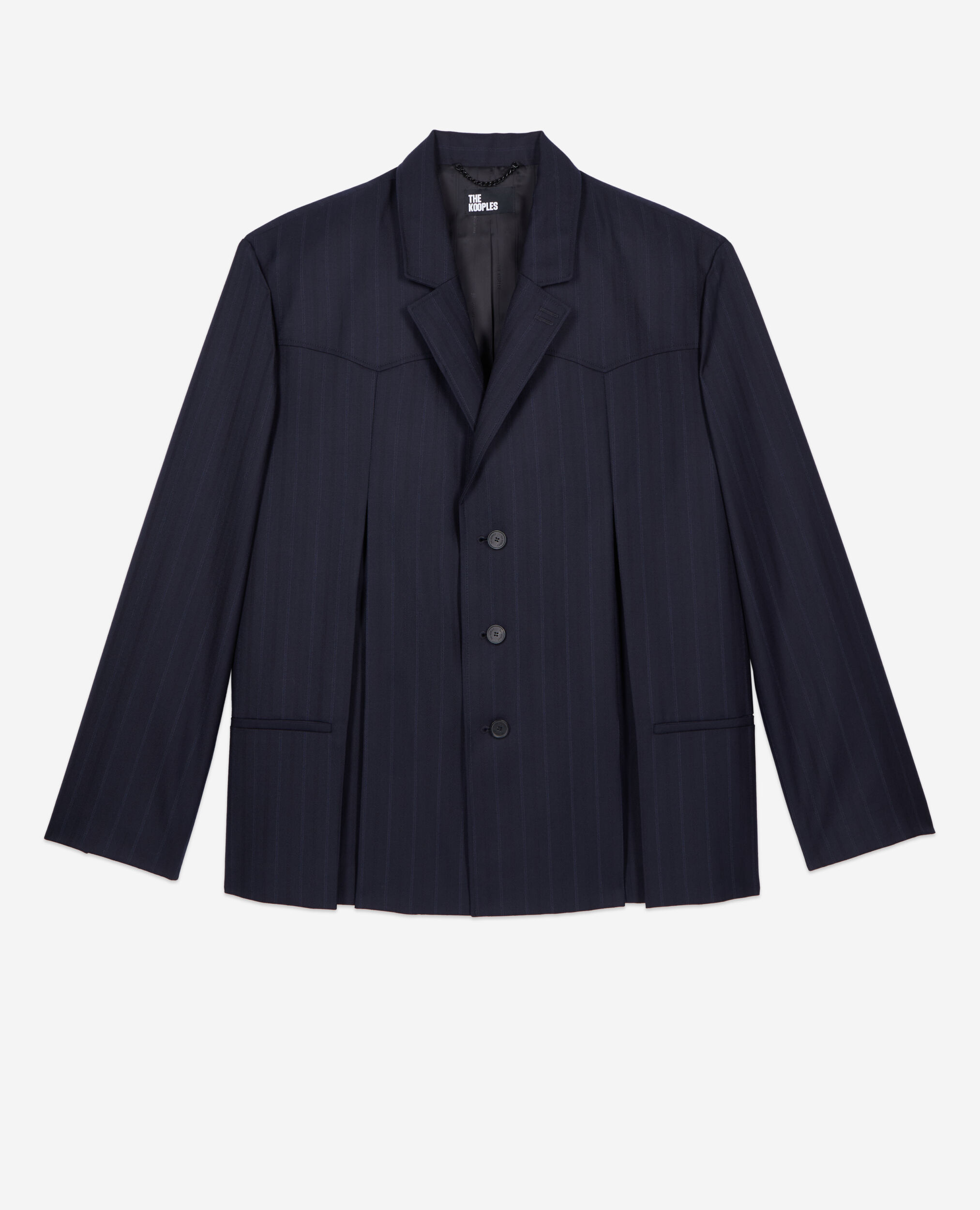 Blue striped kimono style blazer, NAVY, hi-res image number null