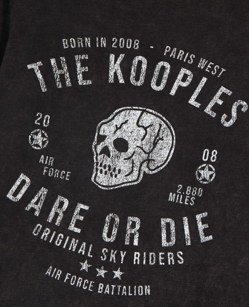 The Kooples FEMME BLACK WASHED t-shirt avec sérigraphie noir