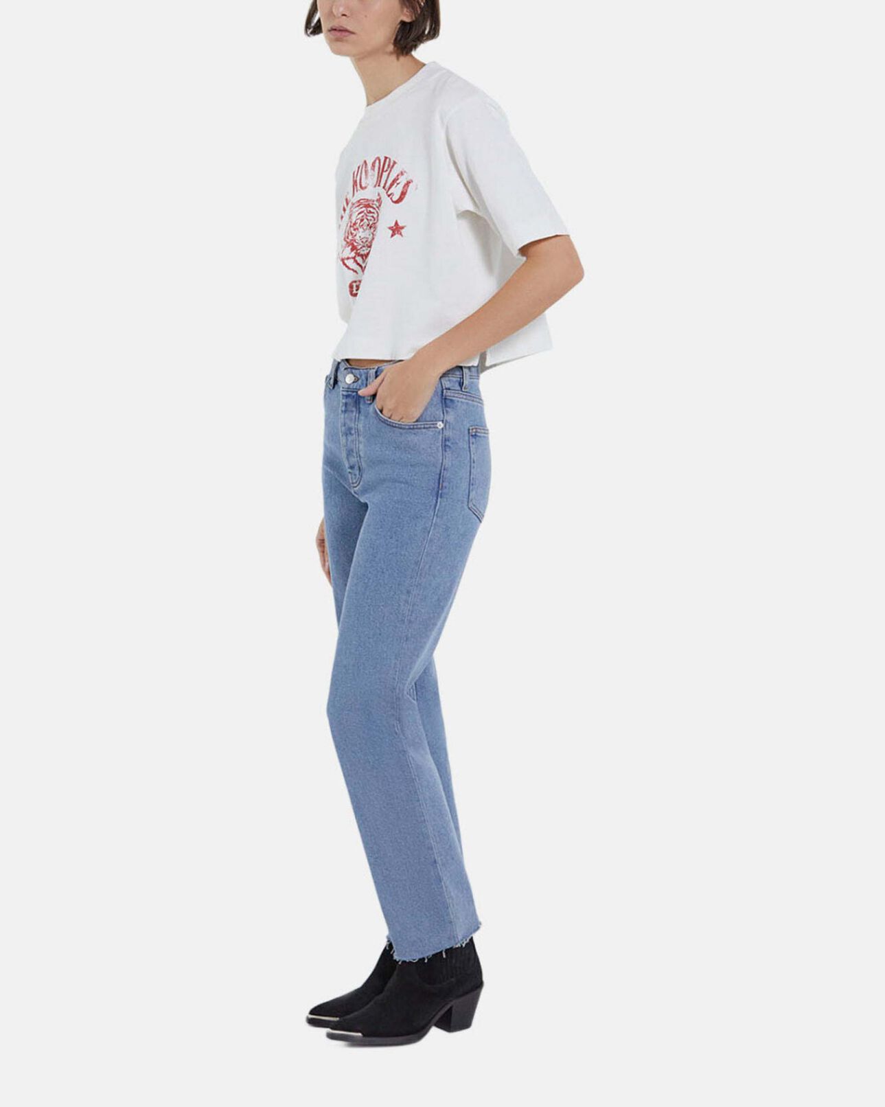 The Kooples FEMME ECRU t-shirt cropped