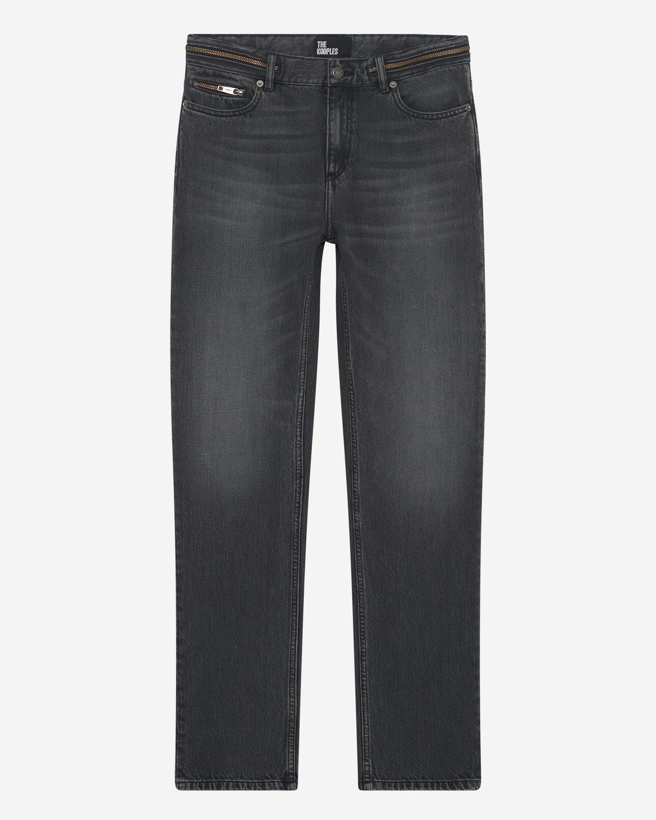 The Kooples MEN BLACK WASHED black faded skinny jeans