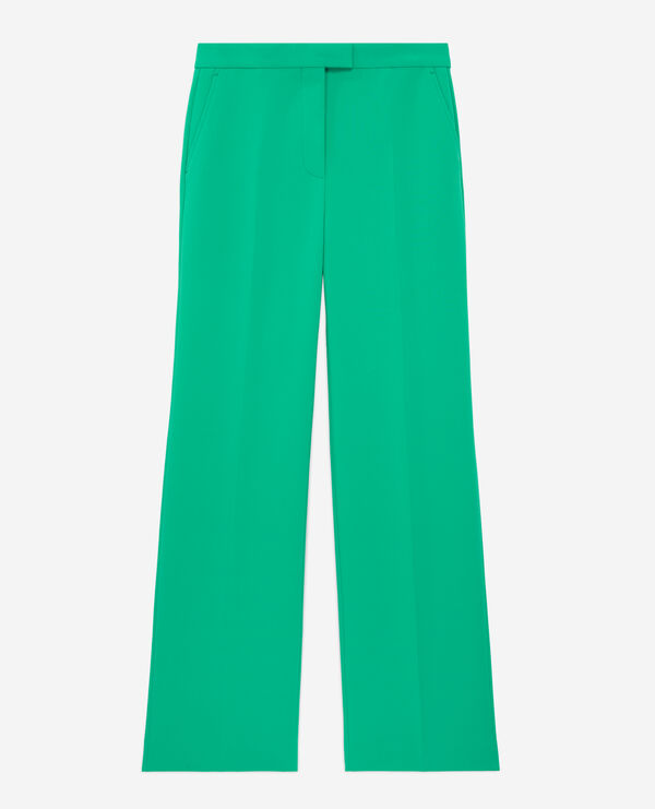 green crêpe suit pants
