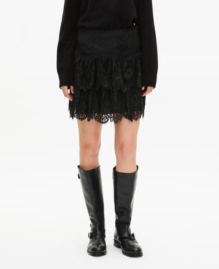 The Kooples WOMEN BLACK black lace skirt