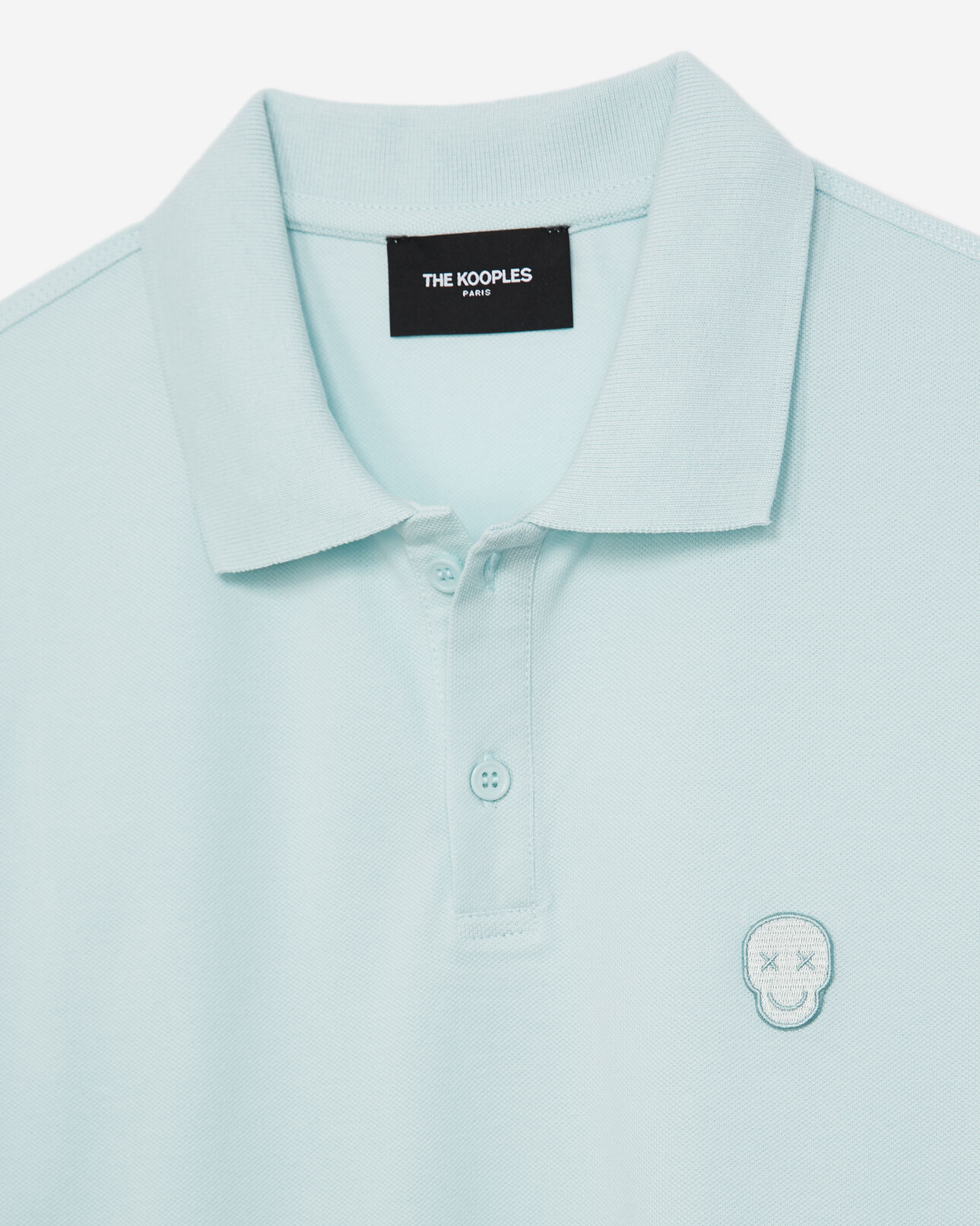 The Kooples HOMME MINT polo coton vert menthe à boutons bijoux
