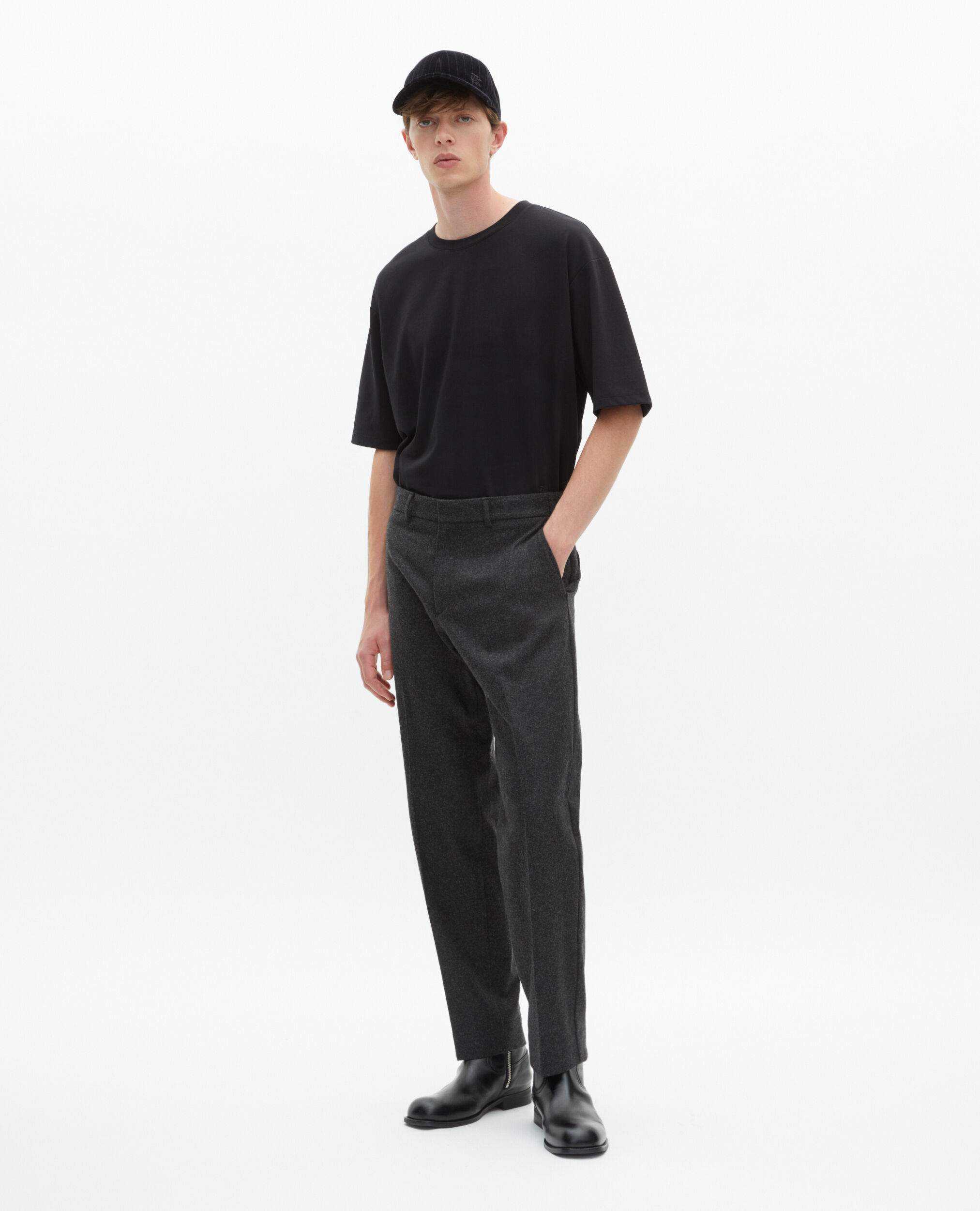 Pantalon ajusté gris foncé, MIDDLE GREY, hi-res image number null