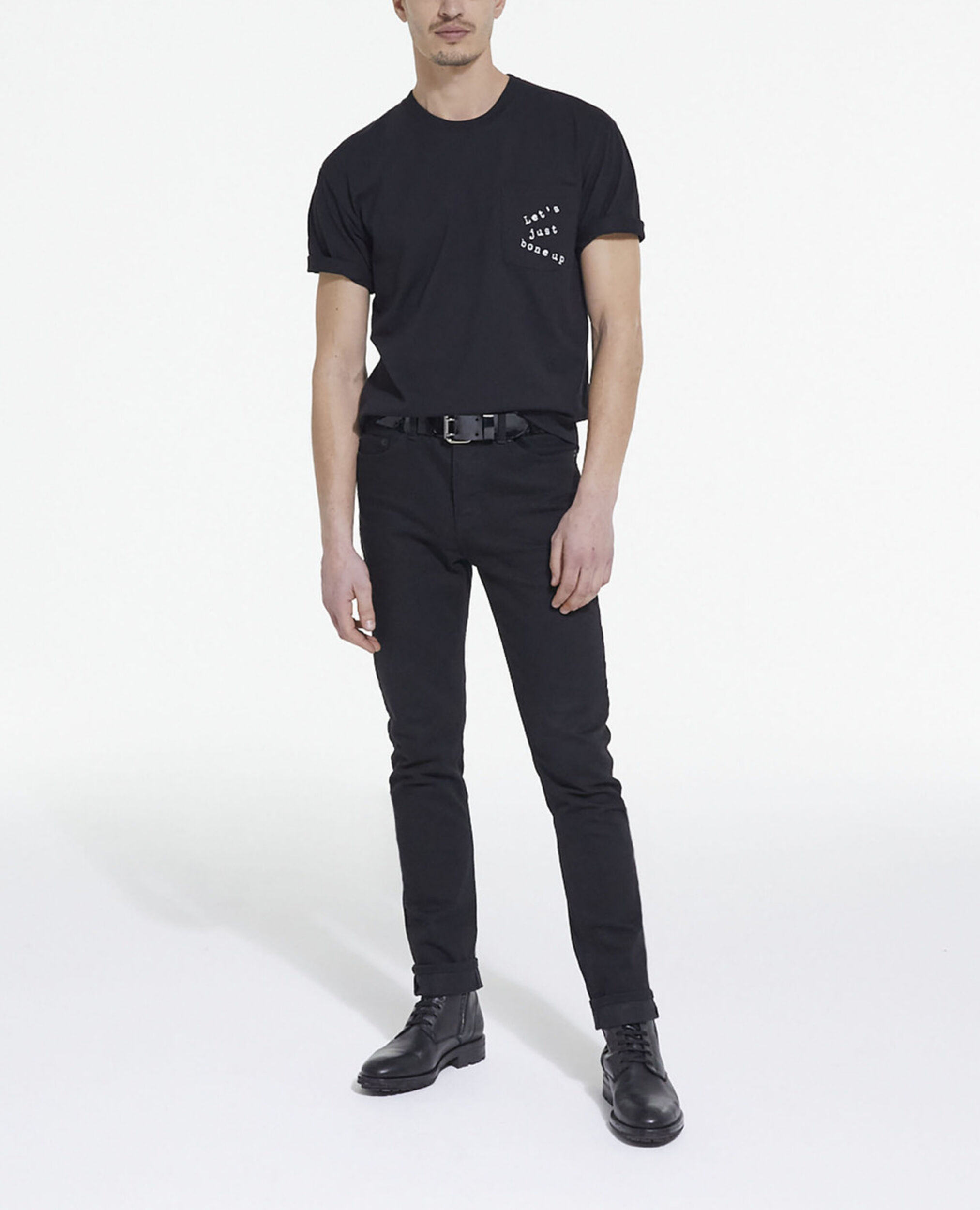 Camiseta serigrafiada negra, BLACK, hi-res image number null