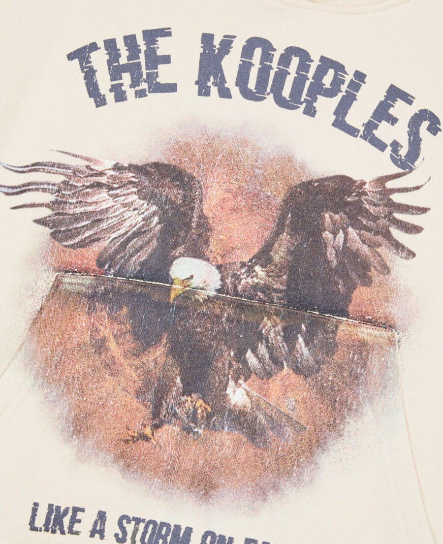 The Kooples F ECRU ecru hoodie with serigraphy