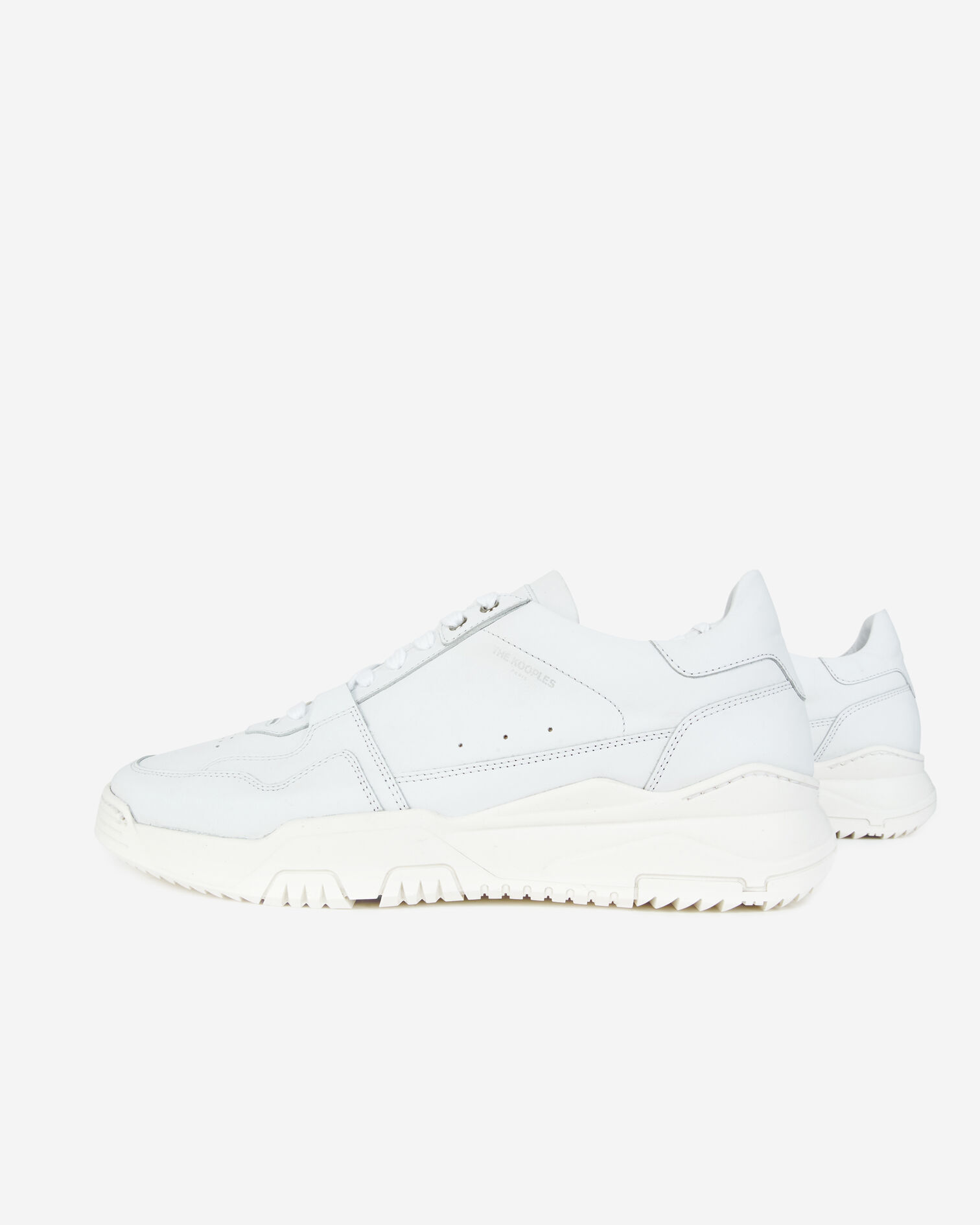 Weiße Turnschuhe aus Leder mit Aussparungen, WHITE, hi-res image number null