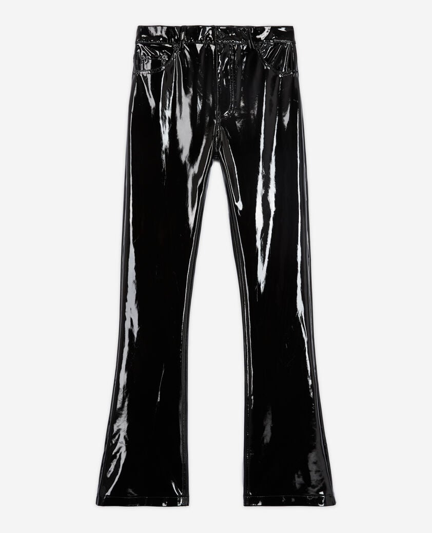 The Kooples MUJER BLACK vaqueros anchos de vinilo negros