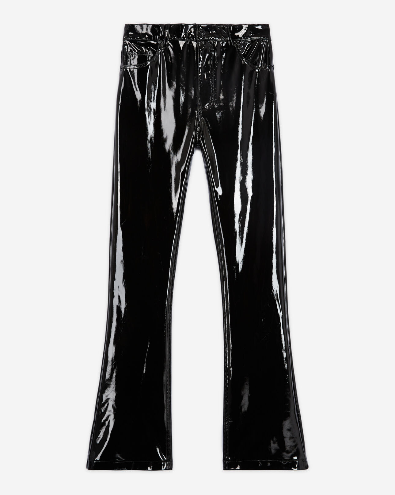 The Kooples FEMME BLACK jean large en vinyle noir